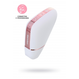 Вакуум-волновой стимулятор клитора с вибрацией Satisfyer Love Triangle Connect App, силикон, белый, 8,8 см