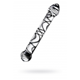 Двусторонний фаллоимитатор Sexus Glass, стекло, прозрачный, 20,5 см