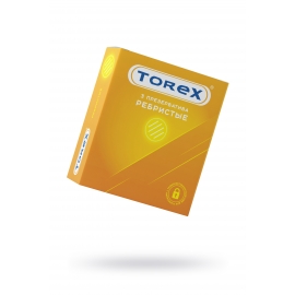 Презервативы Torex, ребристые, латекс, 18,5 см, 5,4 см, 3 шт
