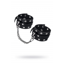 Оковы Pecado BDSM, однослои?ные с люверсами, натуральная кожа, черные
