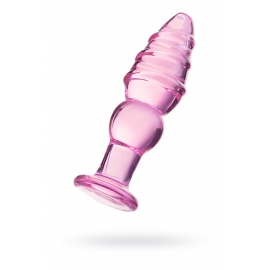Анальная втулка Sexus Glass, стекло, розовая, 13,5 см, диам. 4 см