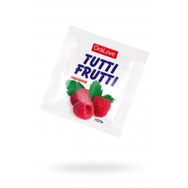 Съедобная гель-смазка TUTTI-FRUTTI для орального секса со вкусом малины ,4гр по 20 шт в упаковке
